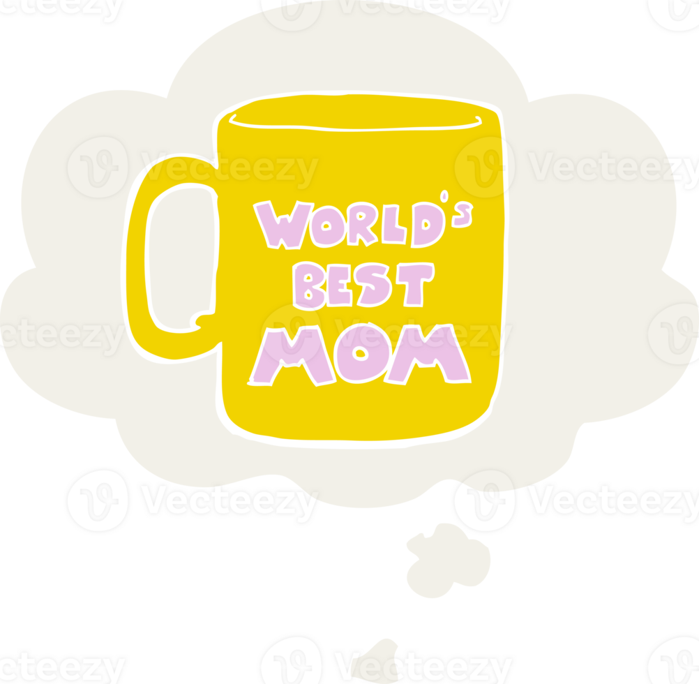 worlds best mom mug with thought bubble in retro style png