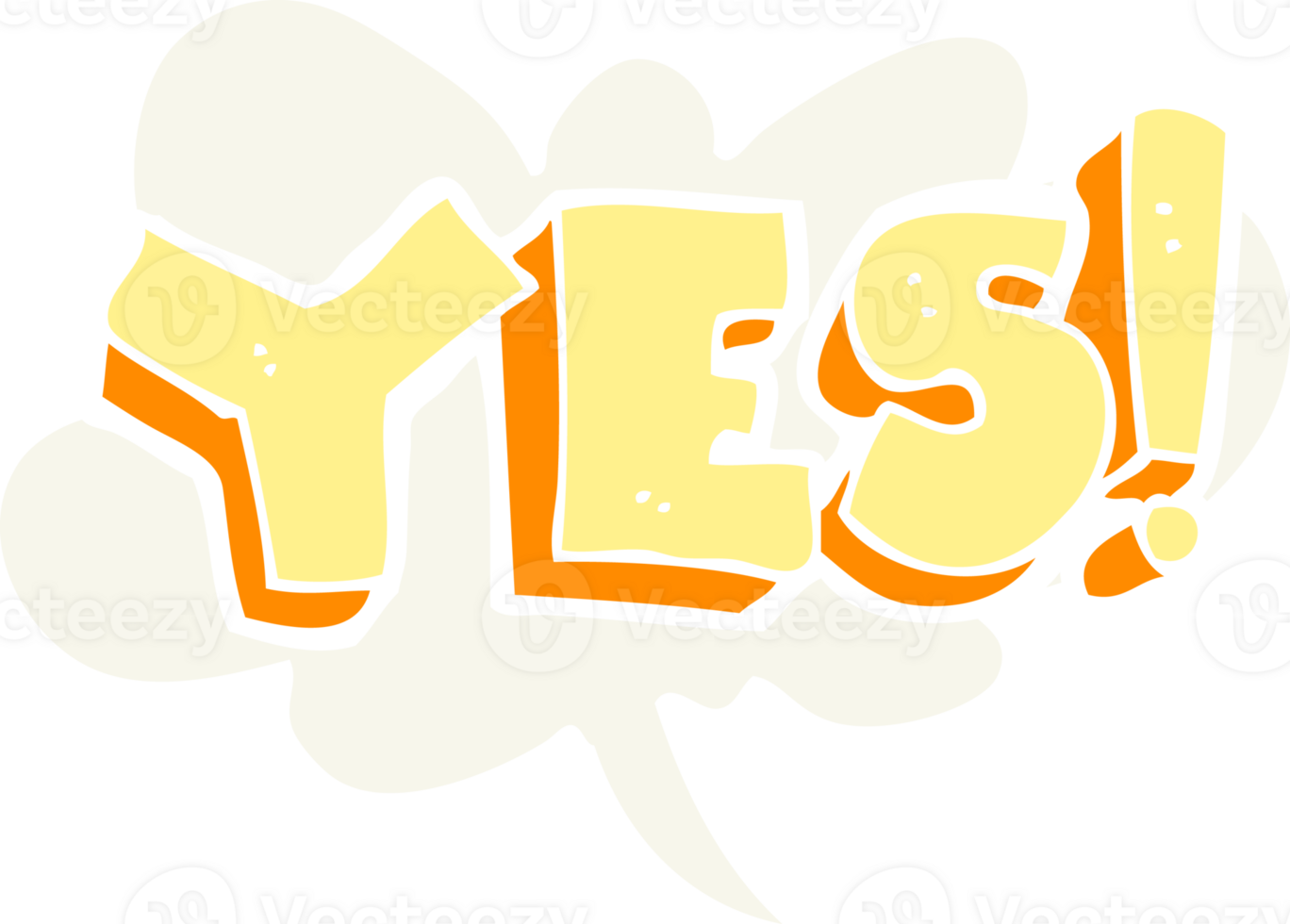 flat color illustration of yes design element png