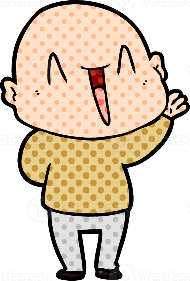 happy cartoon bald man png