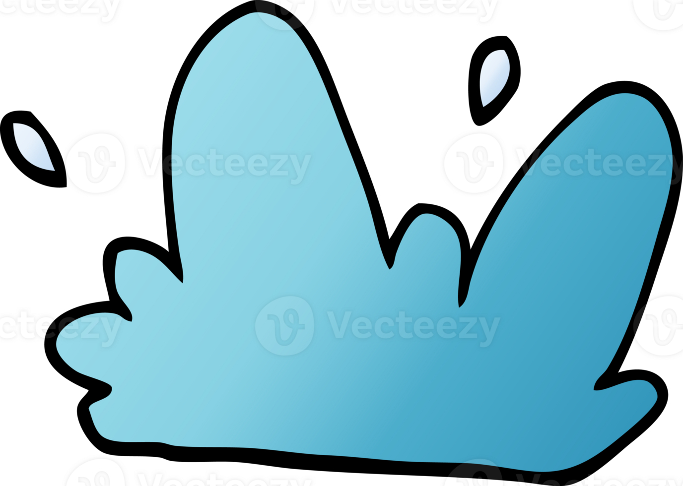 cartoon doodle water splash png