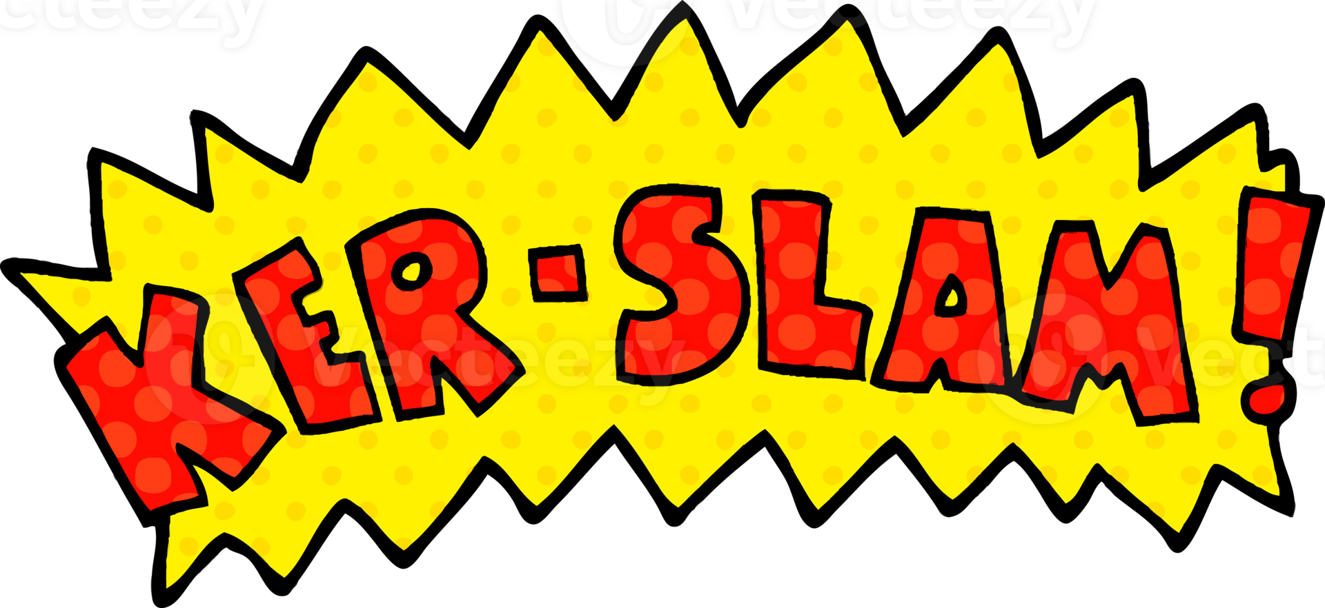 cartoon doodle word ker-slam png