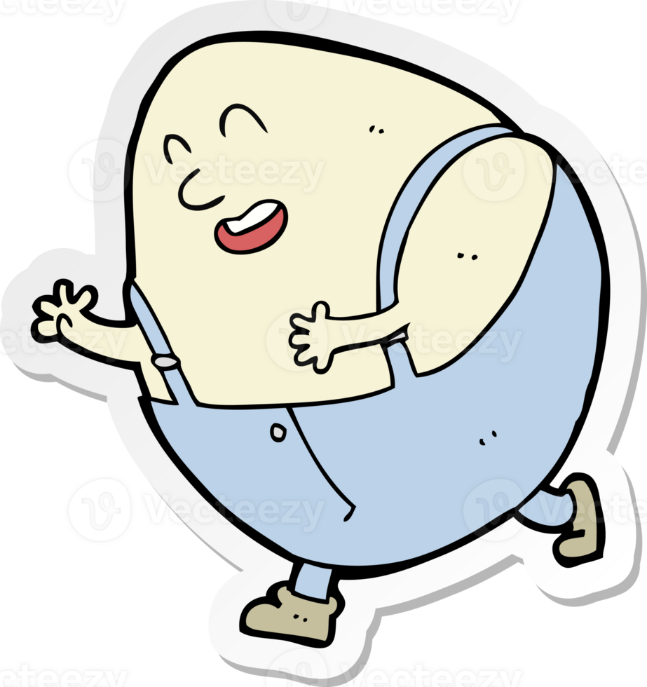 sticker of a cartoon humpty dumpty egg character png