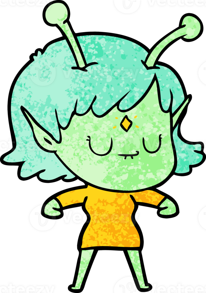 cartoon alien girl png