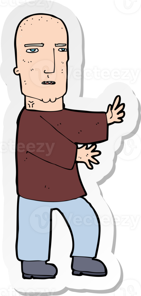 sticker of a cartoon tough man png