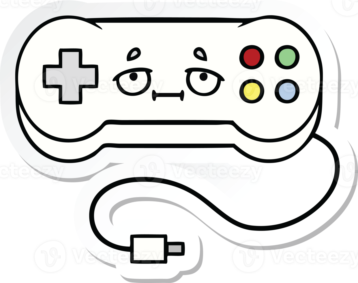 sticker of a cute cartoon game controller png