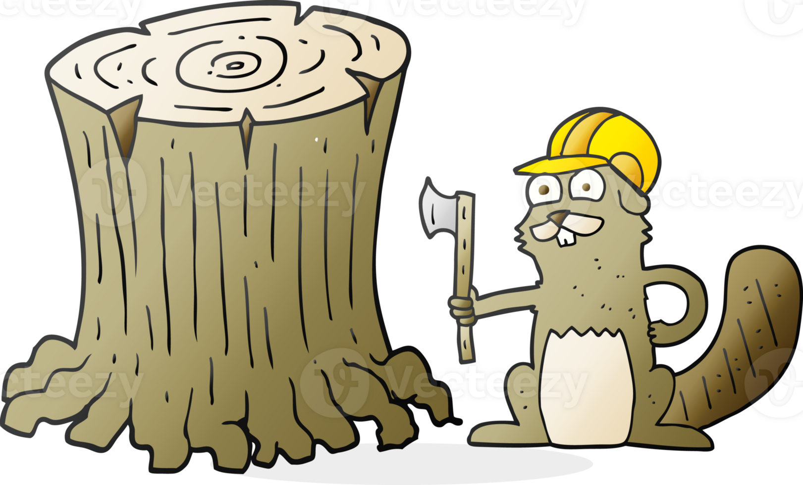 hand drawn cartoon beaver png