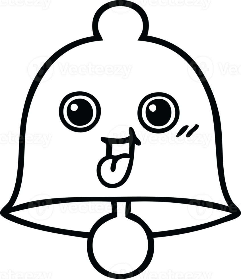 line drawing cartoon of a bell png