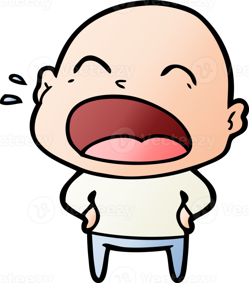 cartoon shouting bald man png