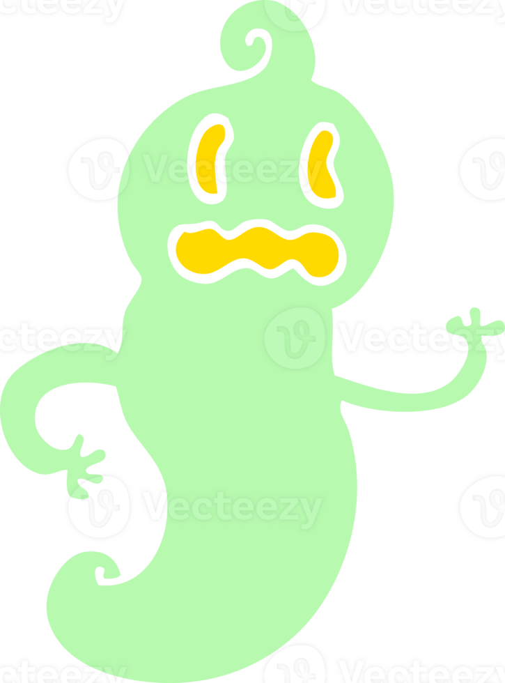 flat color illustration cartoon spooky ghost png