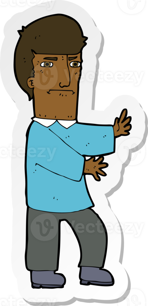 sticker of a cartoon grumpy man png