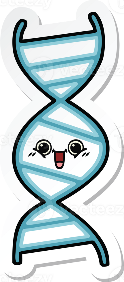 sticker of a cute cartoon DNA strand png
