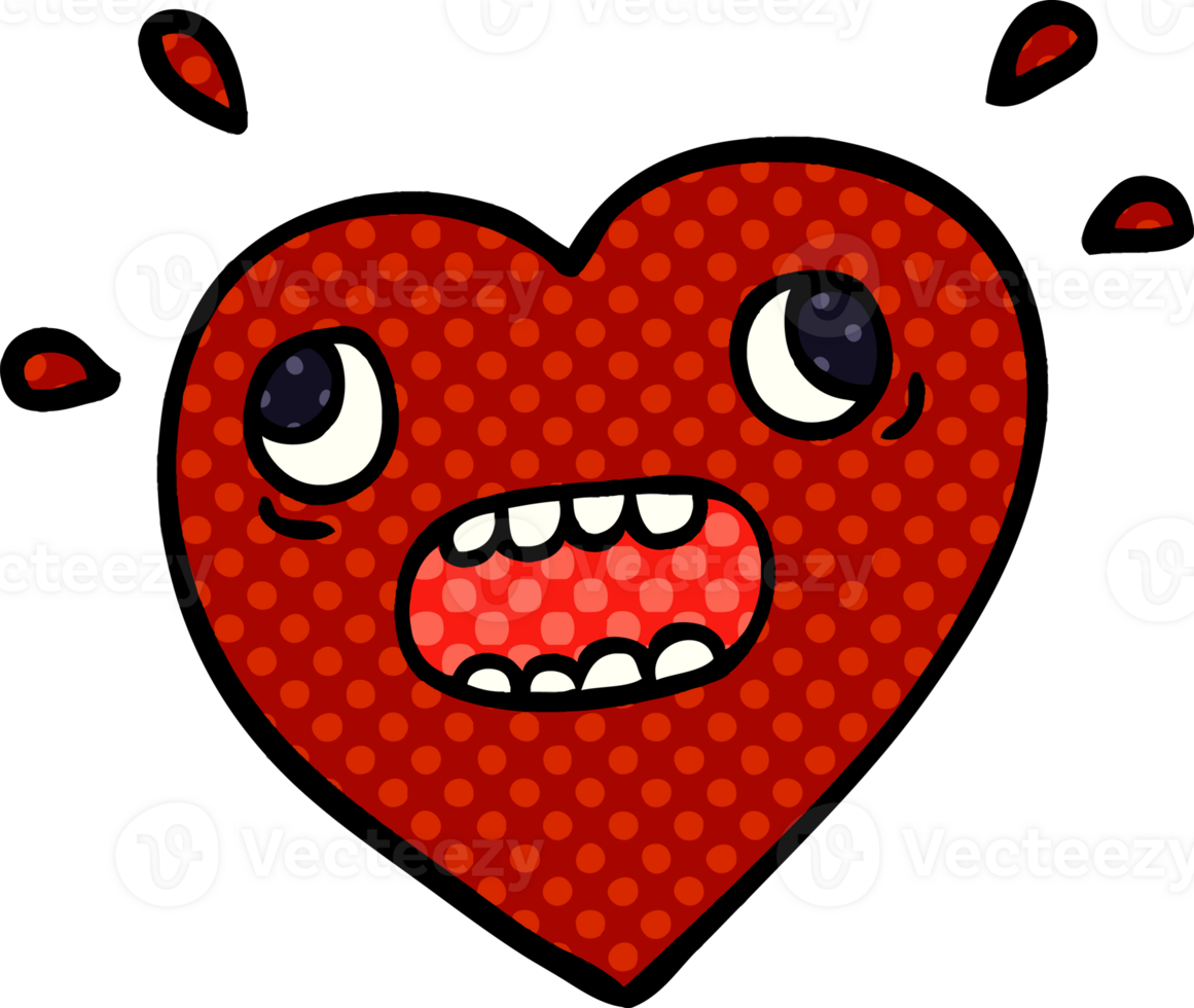 cartoon doodle heart panicking png