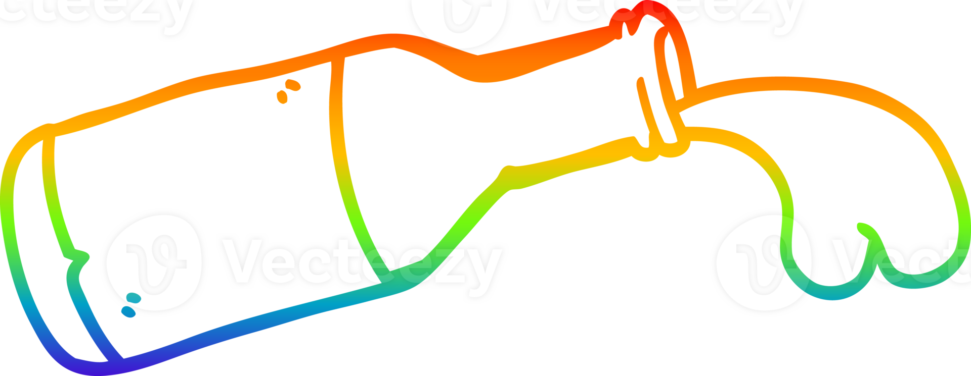 rainbow gradient line drawing of a cartoon bottle of chocolate milk png