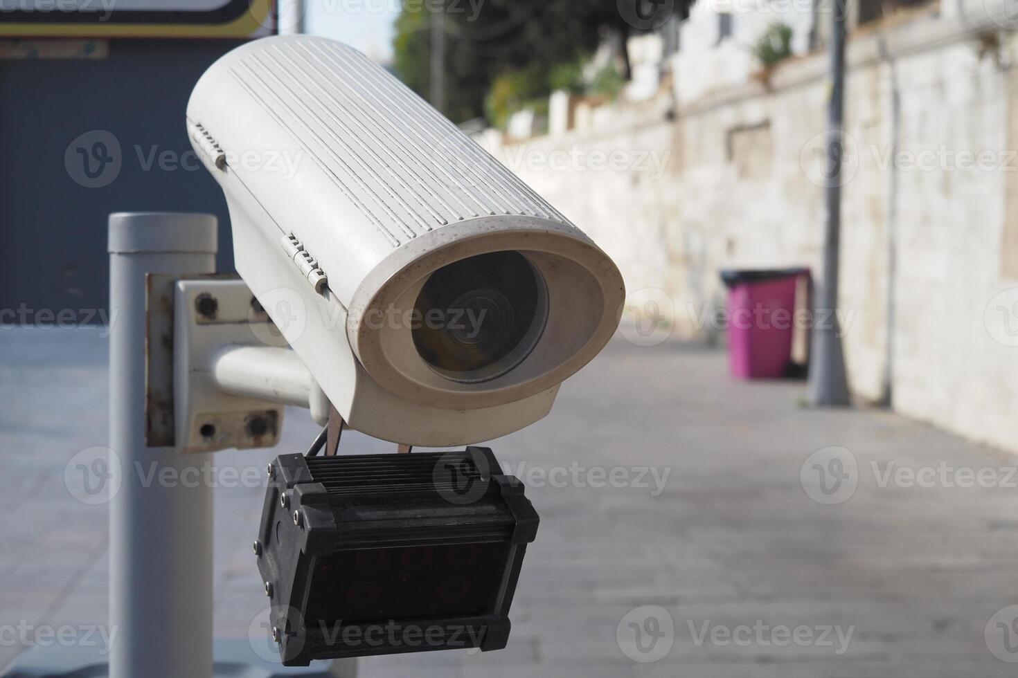 Urban security camera placements near vehicles captured in footage photo