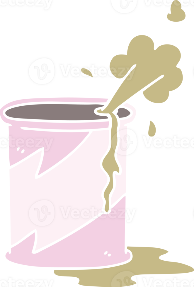 hand drawn quirky cartoon exploding soda can png