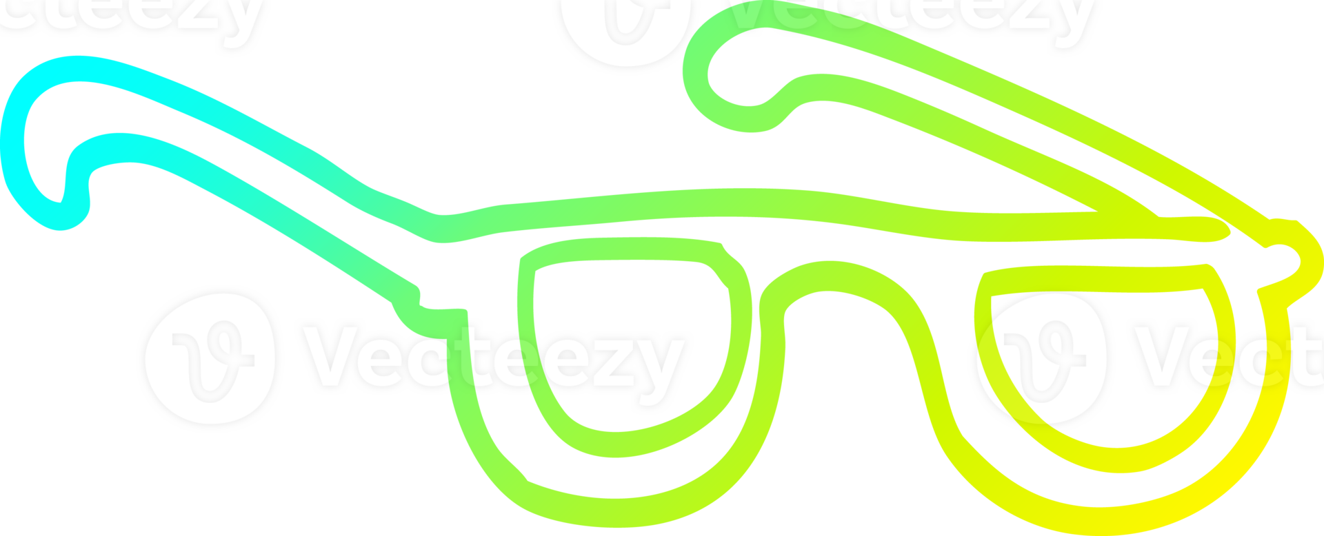 cold gradient line drawing of a cartoon glasses png