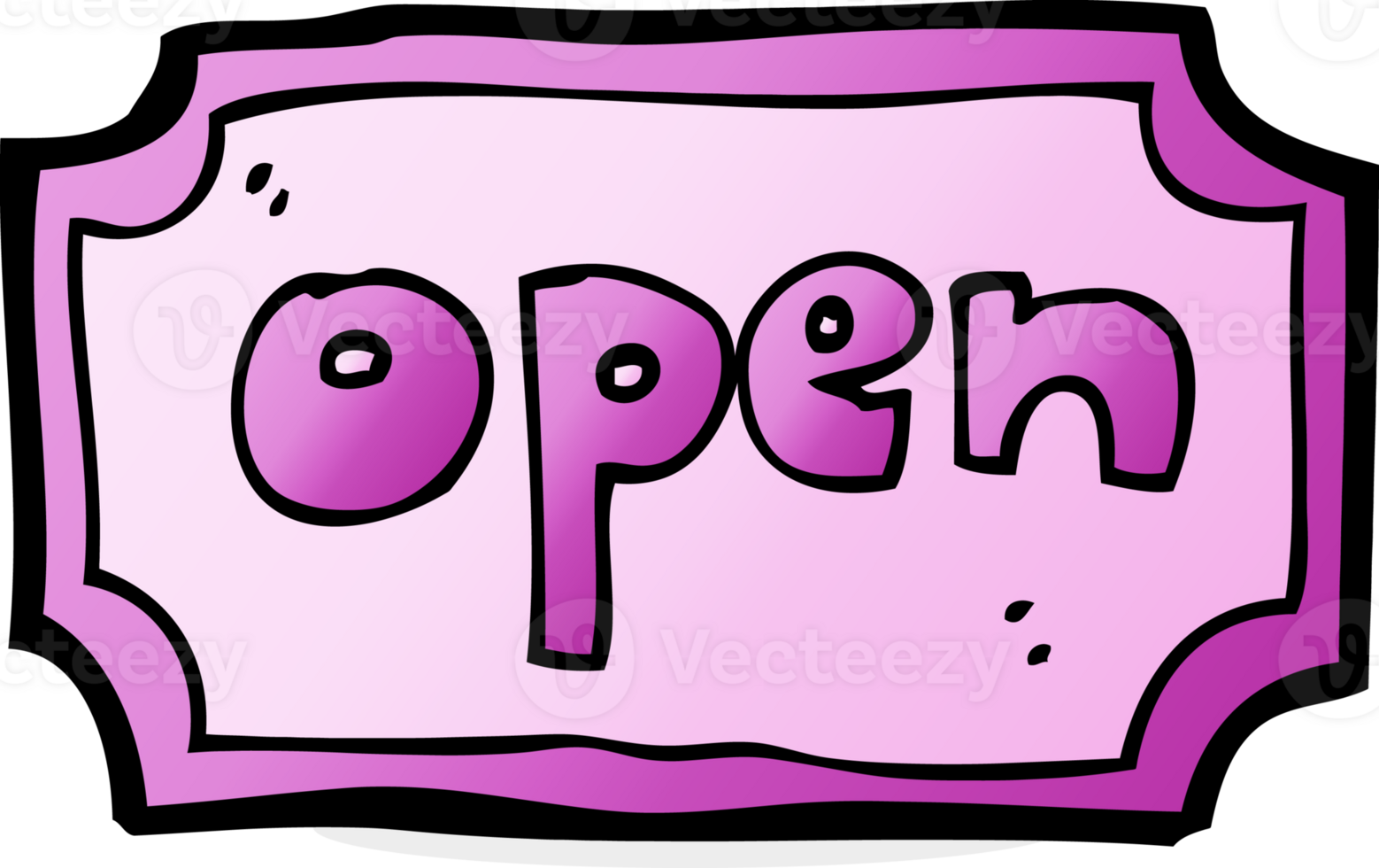 cartoon open sign png
