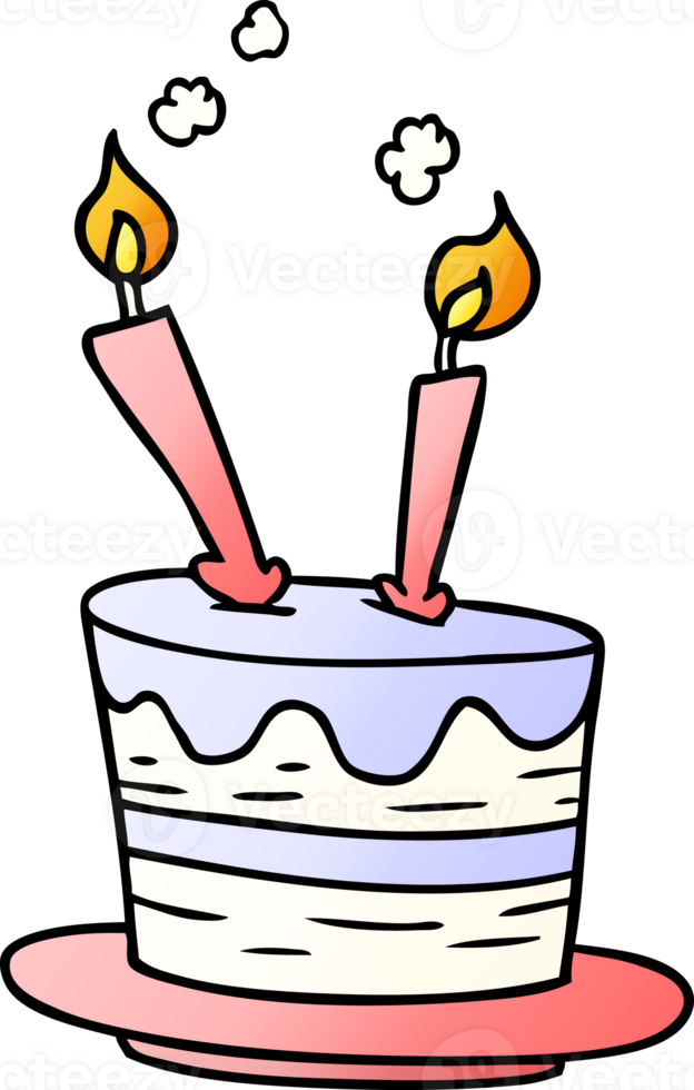 mano disegnato pendenza cartone animato scarabocchio di un' compleanno torta png