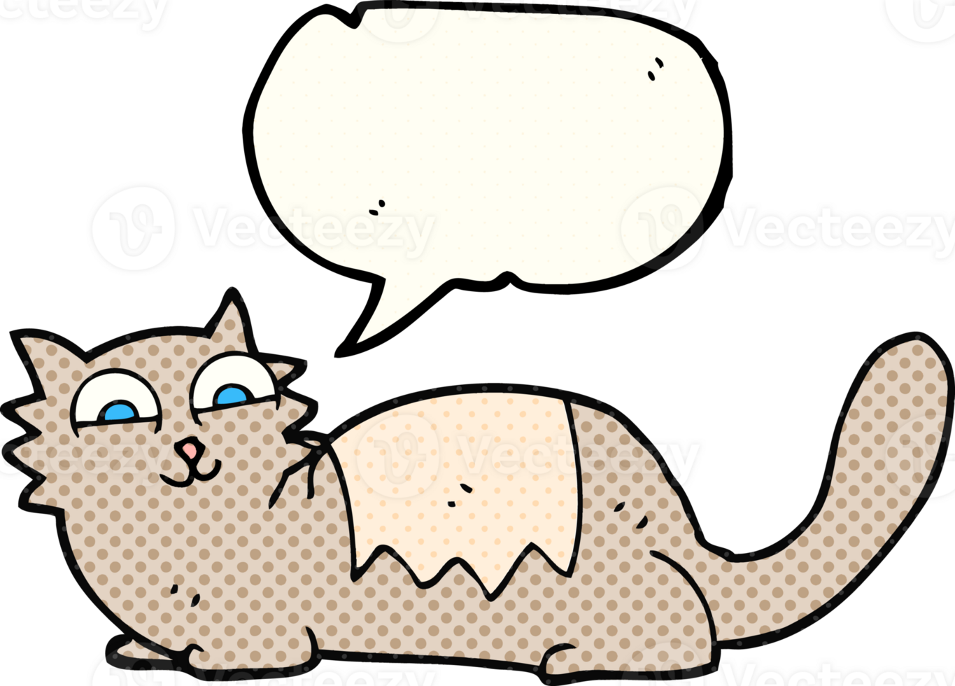 hand drawn comic book speech bubble cartoon cat png
