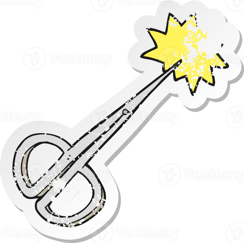 retro distressed sticker of a cartoon nail scissors png