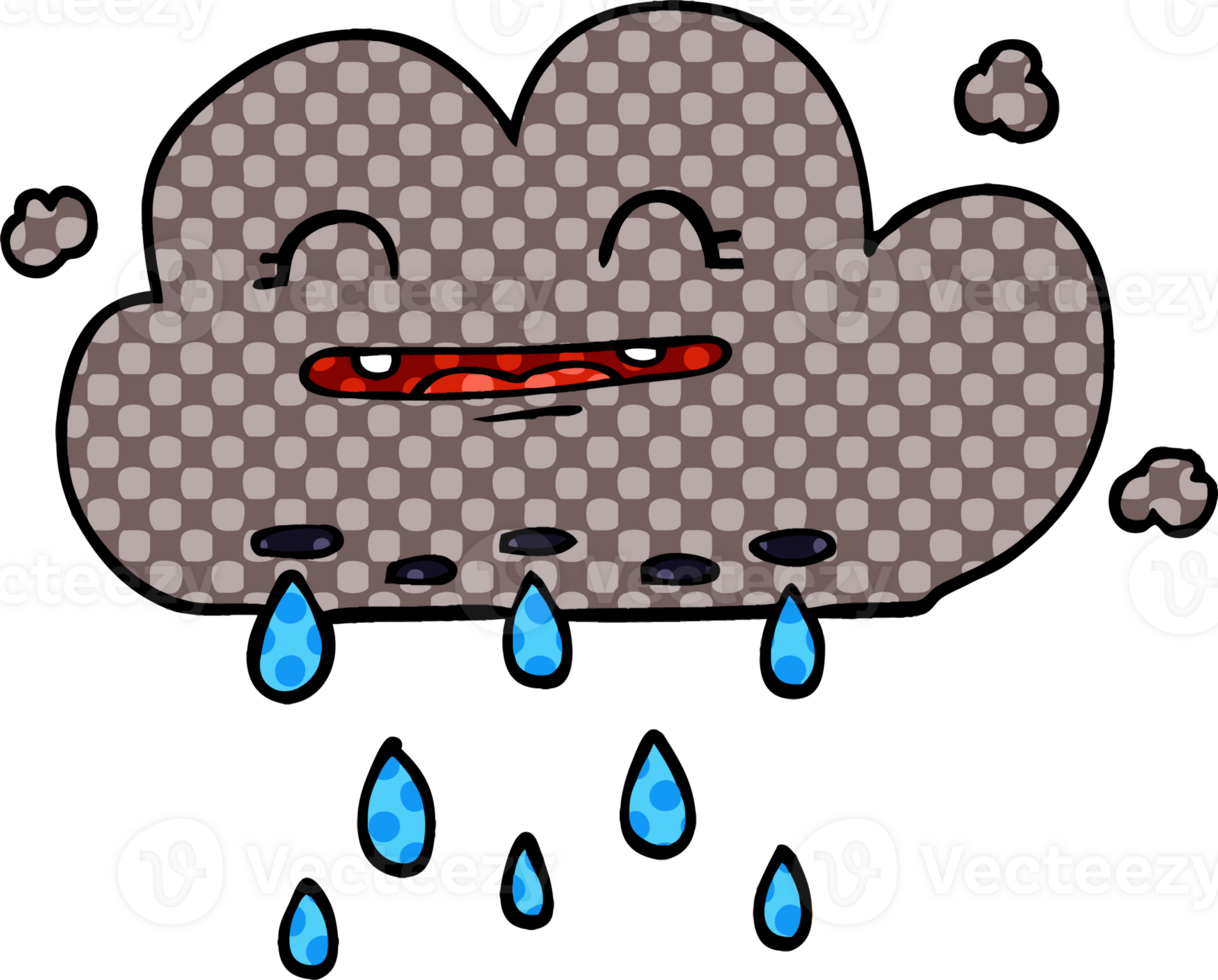 caricatura, garabato, lluvia, nube png