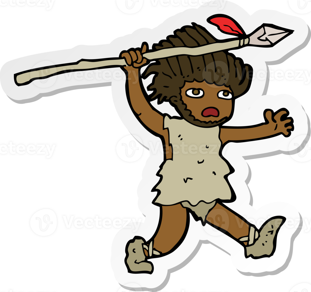 sticker of a cartoon caveman png