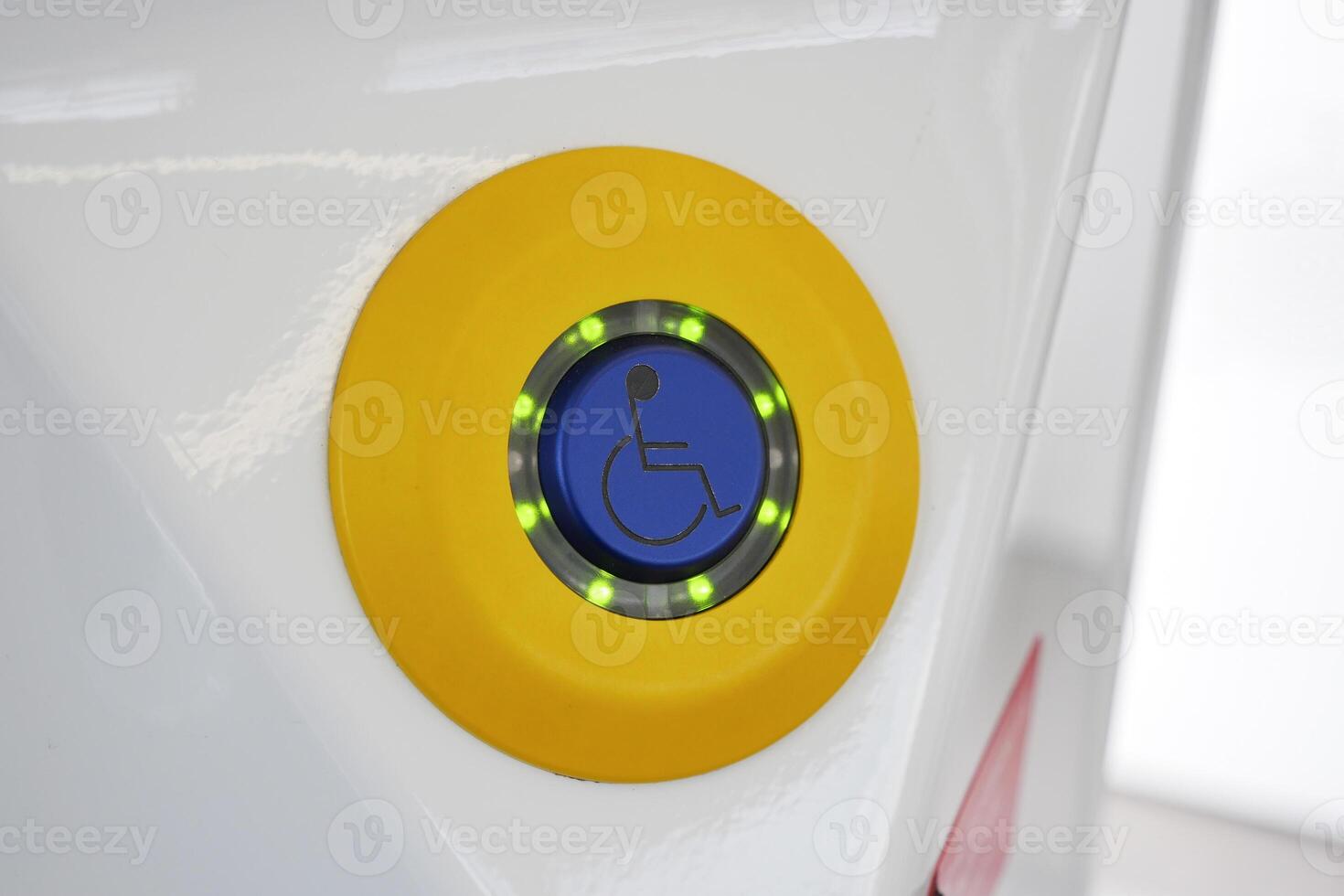 Push To Open Disabled Button In a Metro Train . photo
