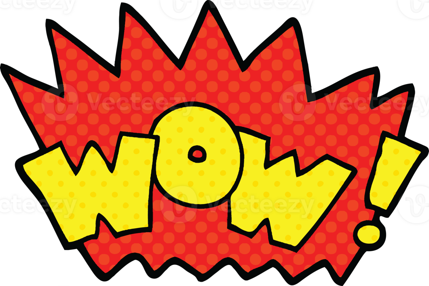 comic book style cartoon word wow png