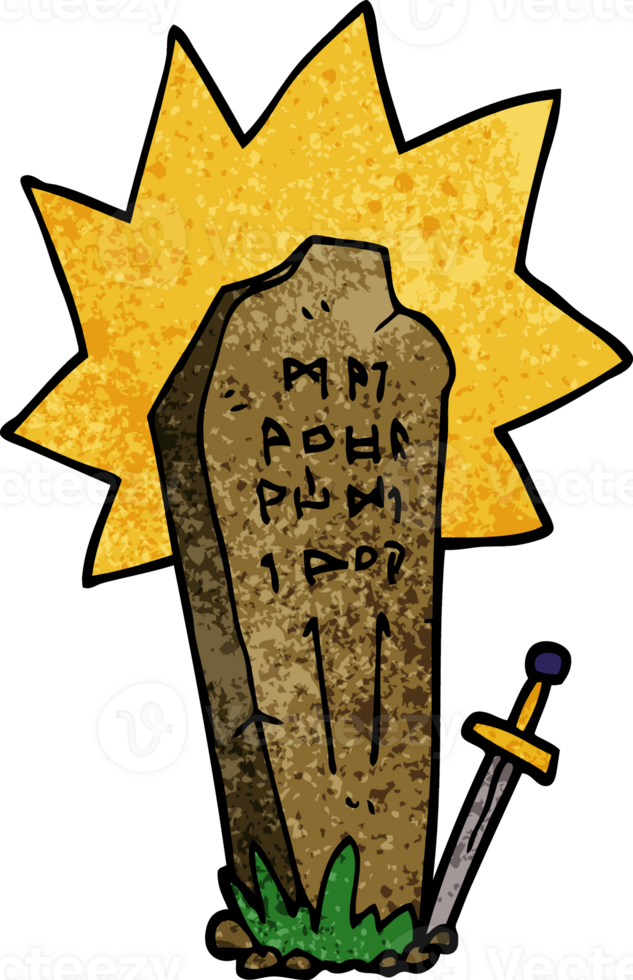 cartoon doodle of a heros grave png