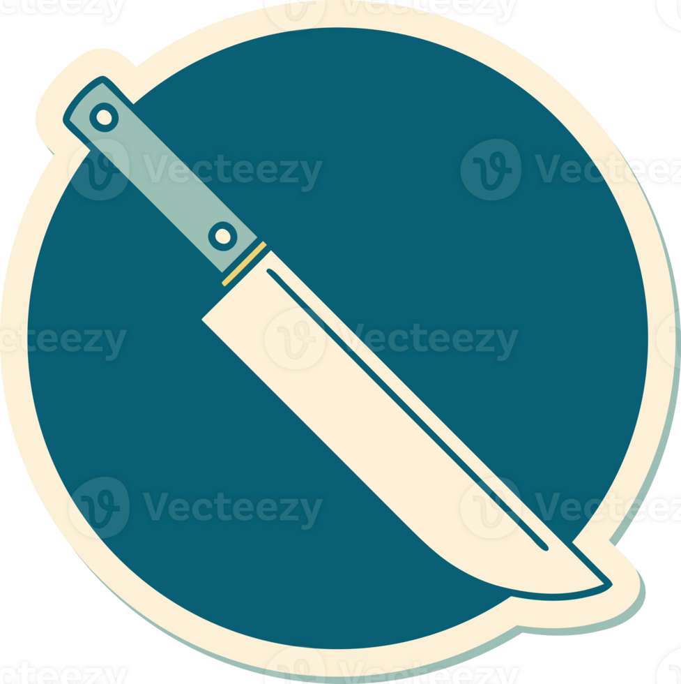 sticker of tattoo in traditional style of a knife png