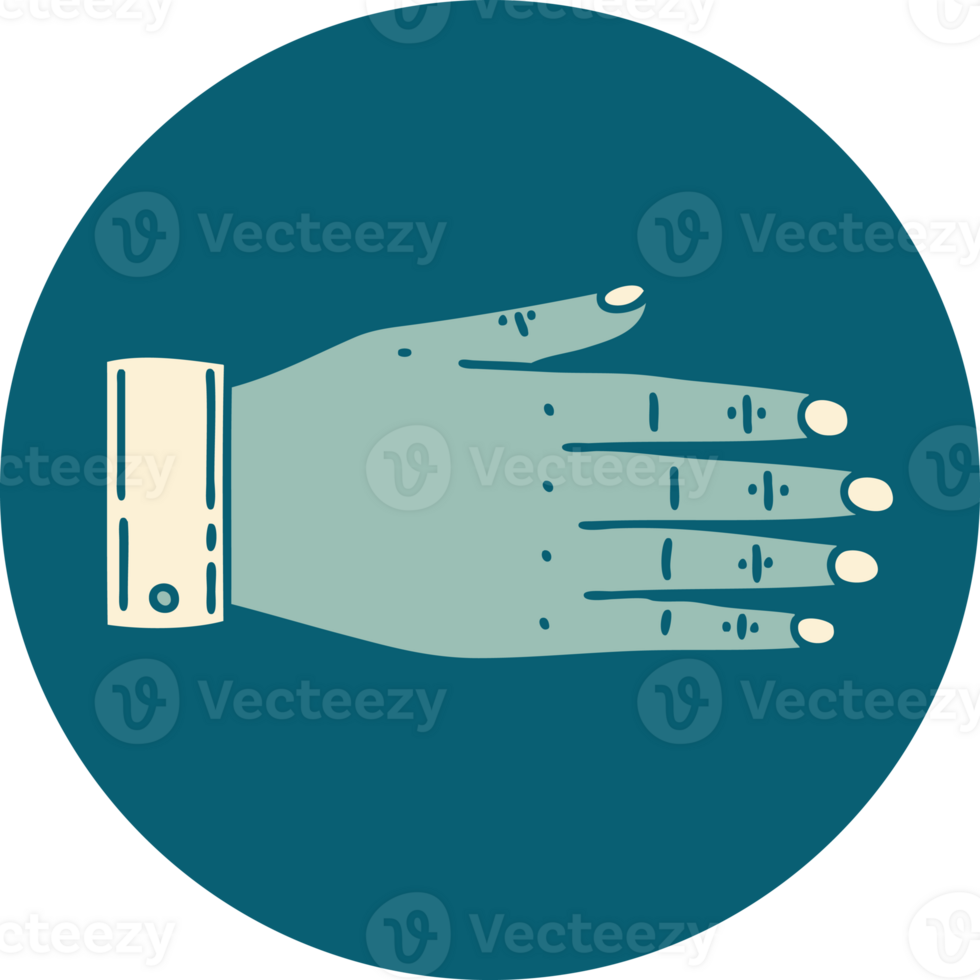 iconic tattoo style image of a hand png