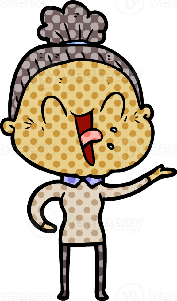 cartoon happy old woman png