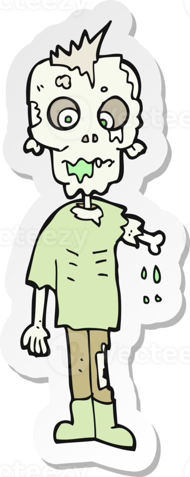 sticker of a cartoon zombie png