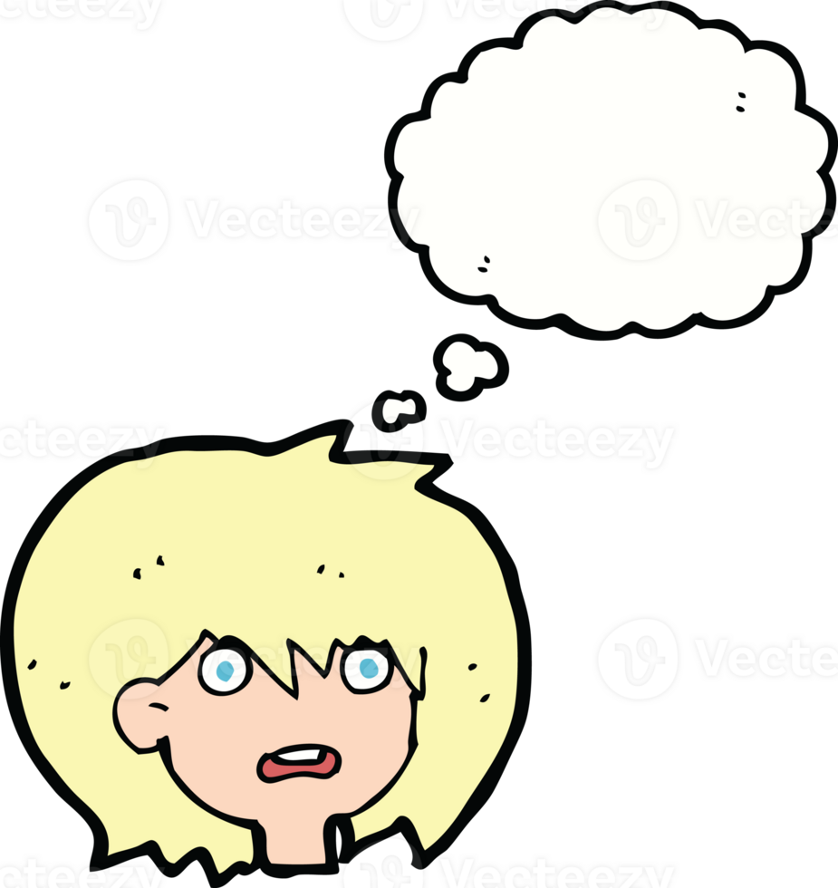 cartoon shocked expression  with thought bubble png