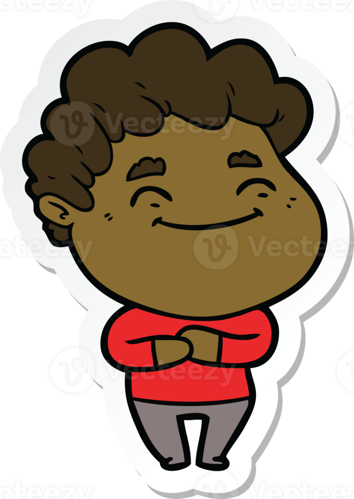 sticker of a cartoon friendly man png