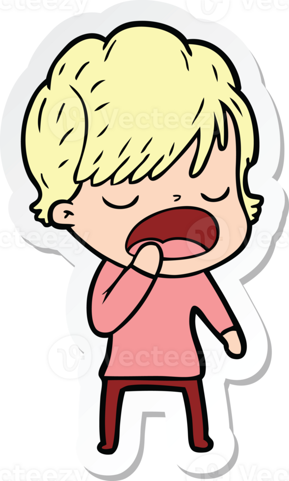 sticker of a cartoon woman talking png