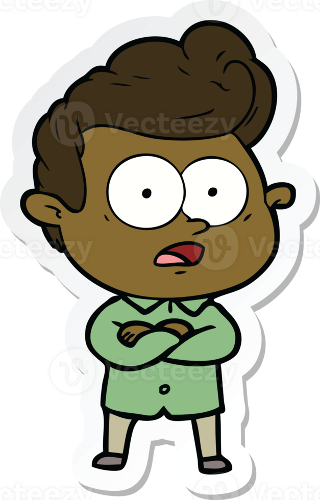 sticker of a cartoon staring man png