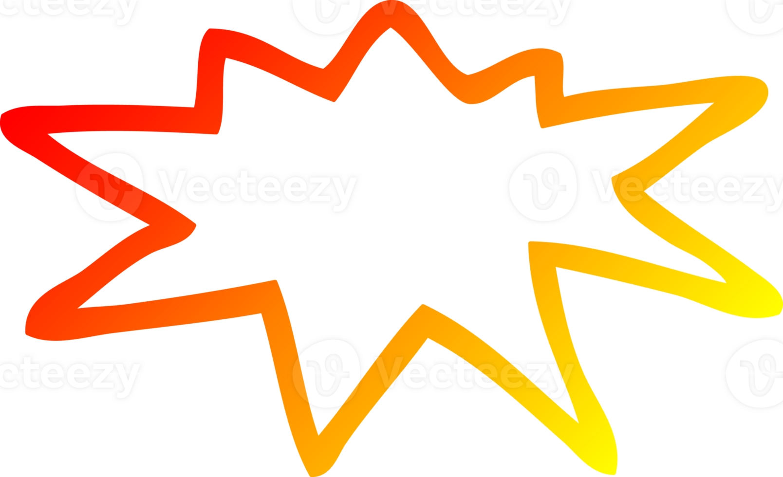 warm gradient line drawing of a cartoon explosion symbol png