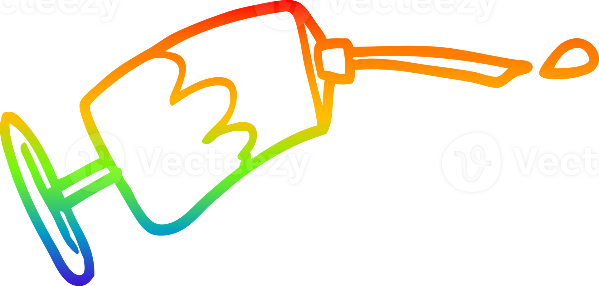 rainbow gradient line drawing of a cartoon syringe of blood png