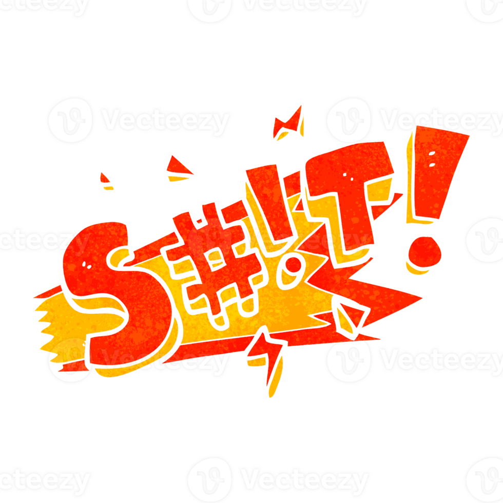 hand retro cartoon swearword png