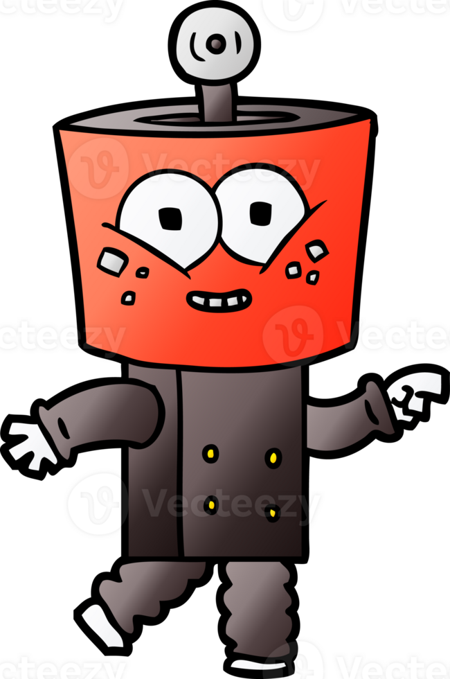 happy cartoon robot pointing png