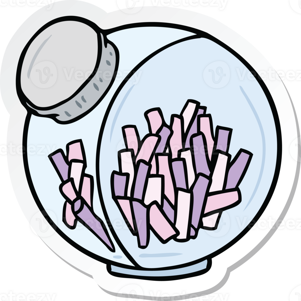 sticker of a cartoon candy in jar png