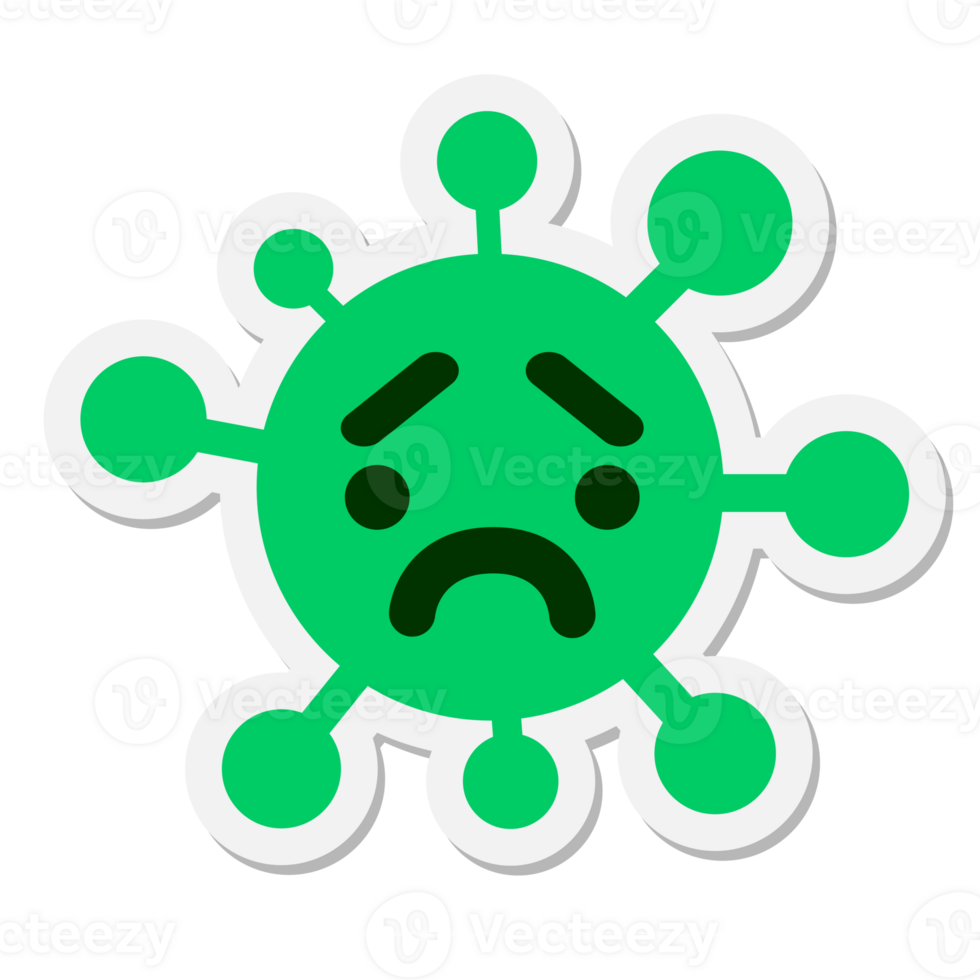 simple unhappy virus sticker png