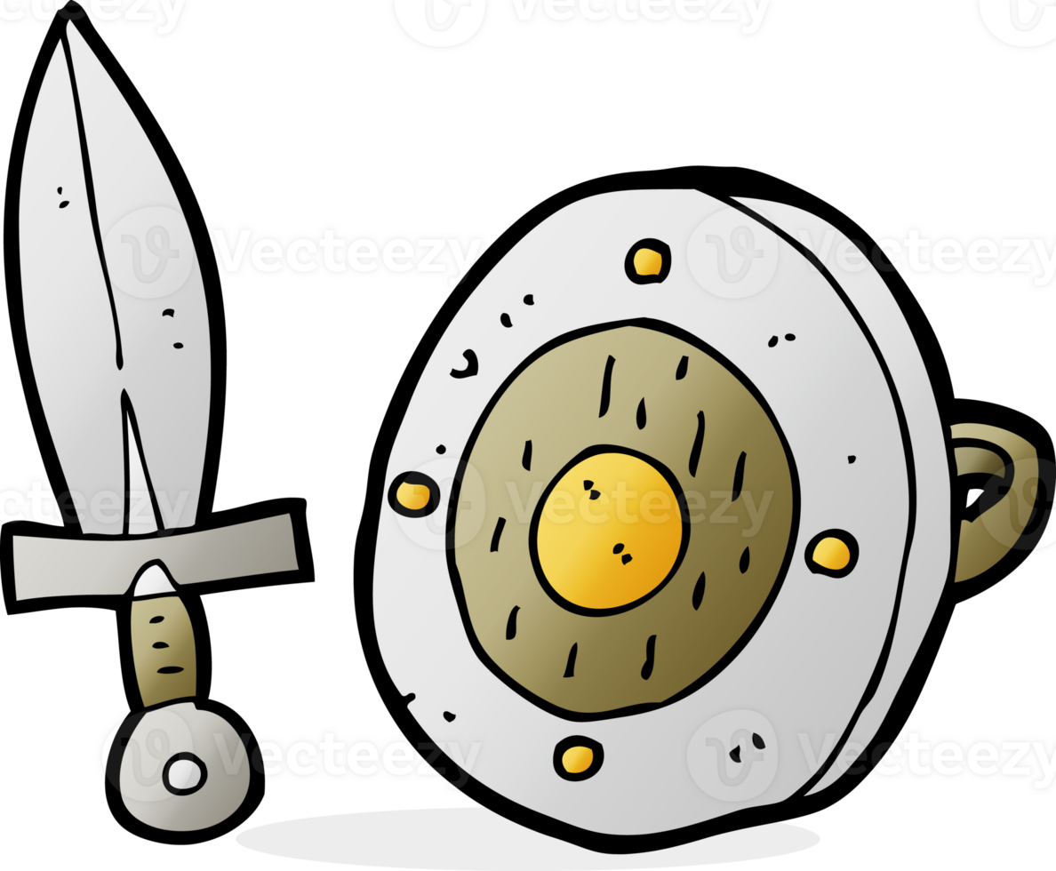 cartoon sword and shield png