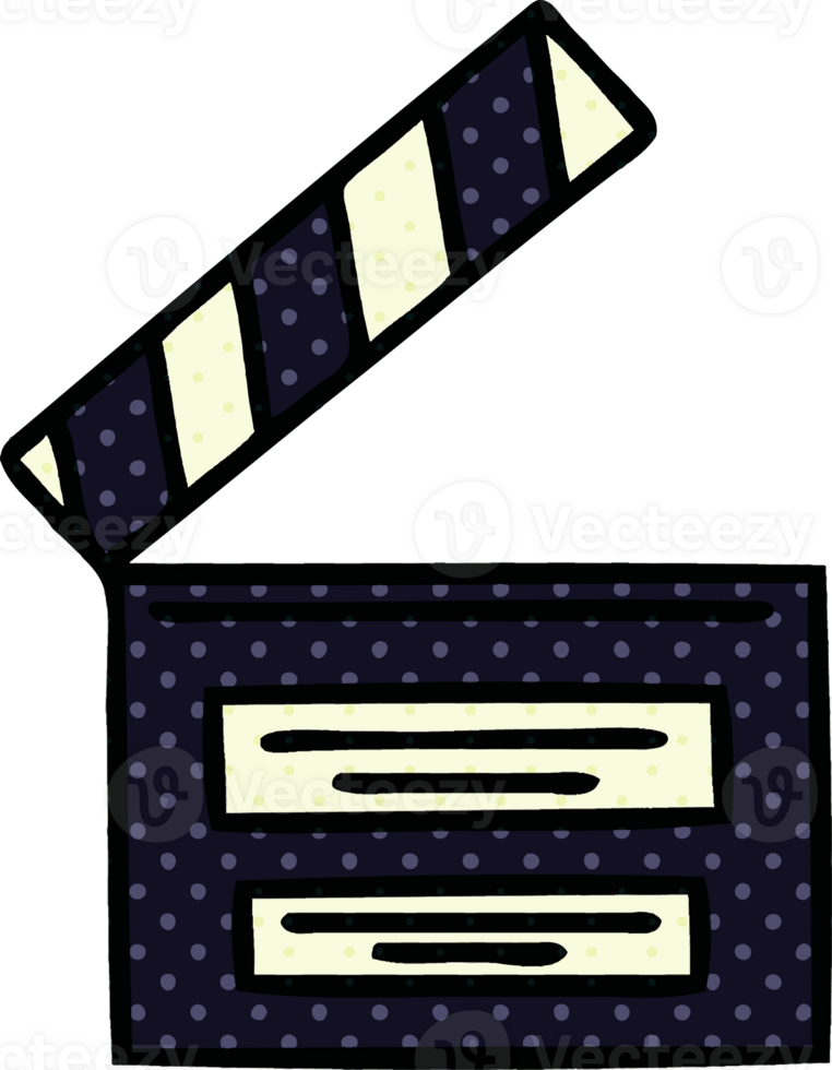 comic book style cartoon of a director clapper png