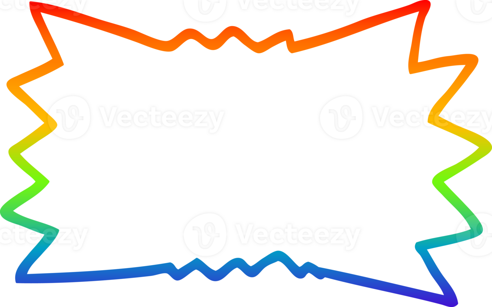 rainbow gradient line drawing of a cartoon explosion symbol png