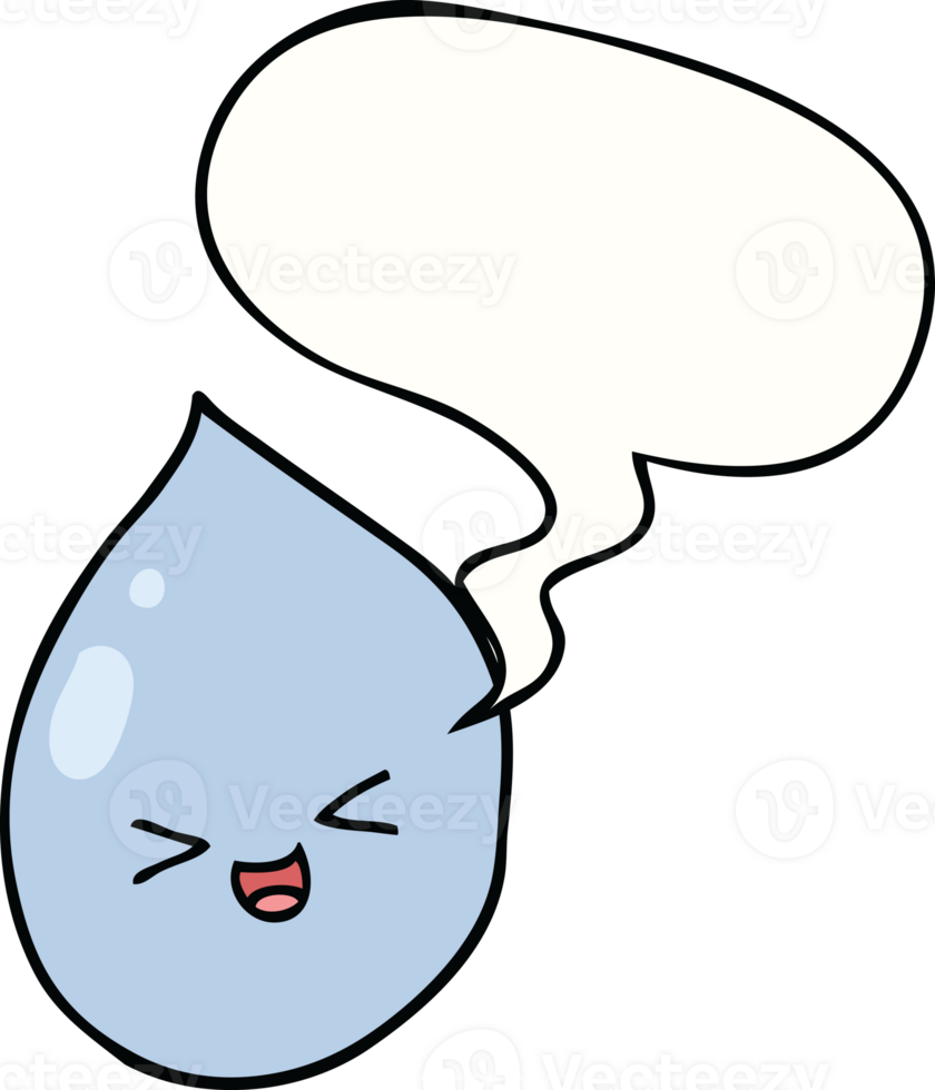 cartoon raindrop with speech bubble png
