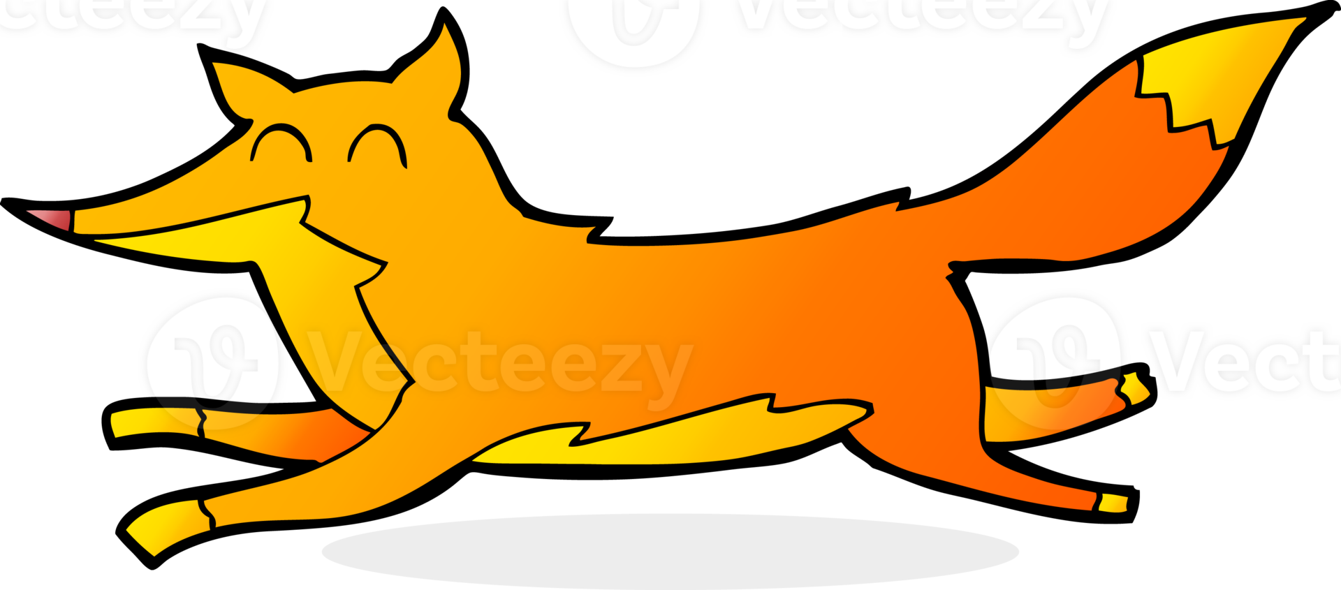 cartoon running fox png