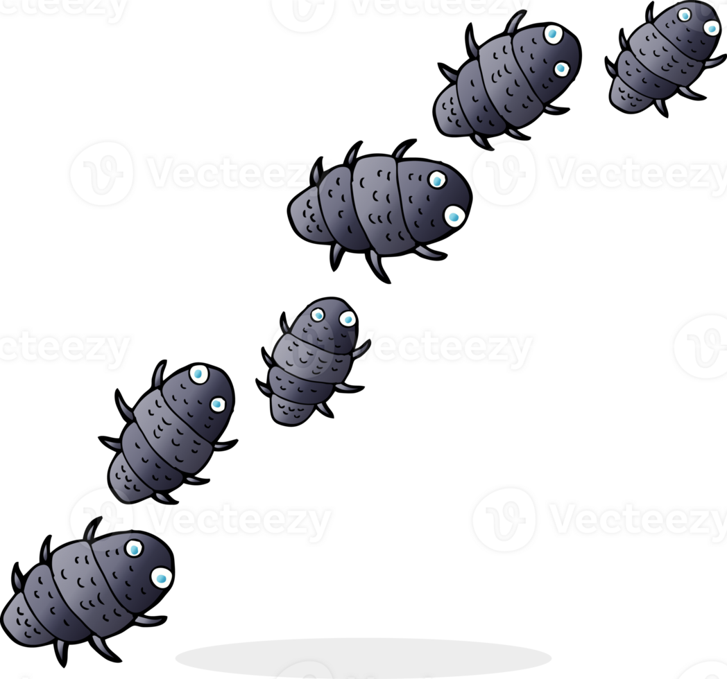 cartoon line of bugs png