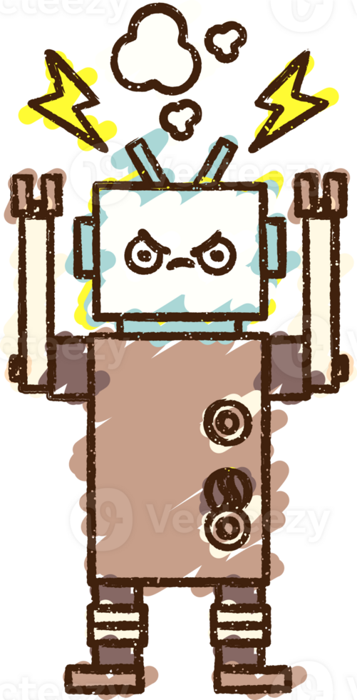 Crazy Robot Chalk Drawing png